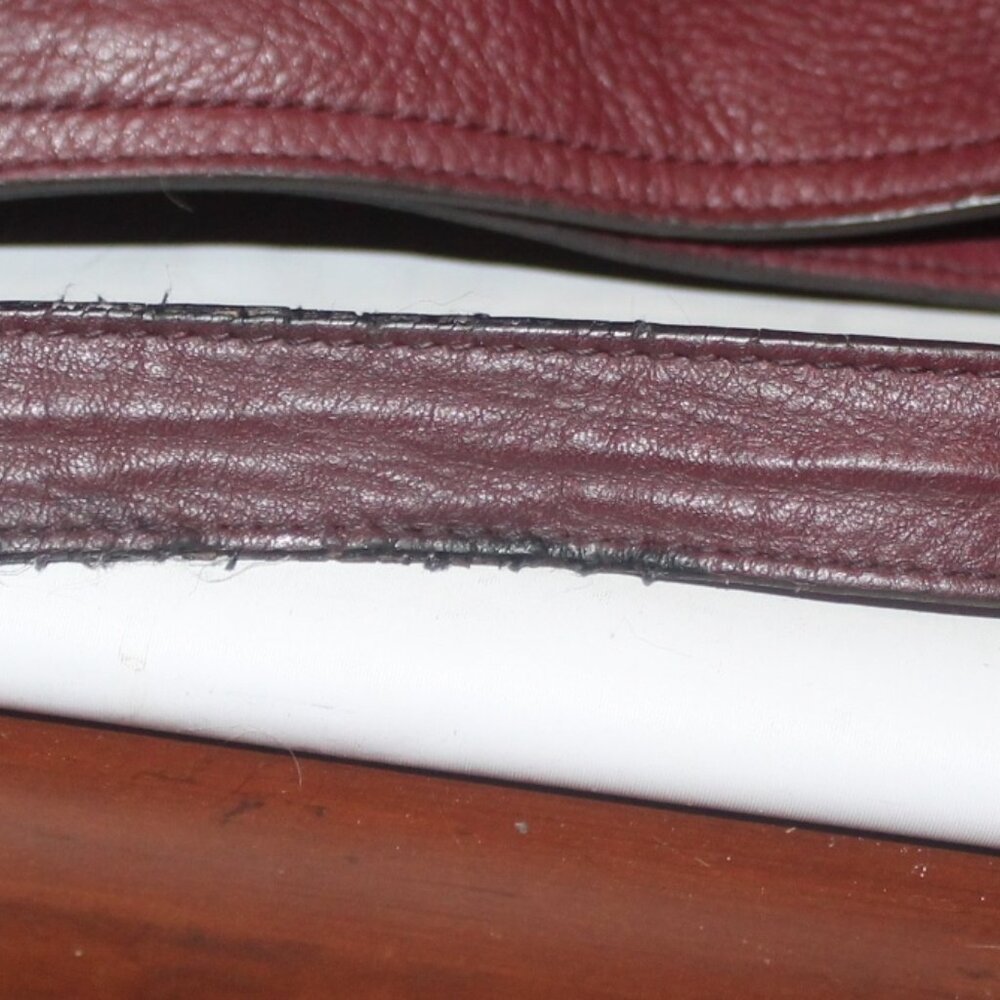 $348 Slouchy Large Merlot Leather Governor's Lodge Hobo Shoulder Bag Purse - Picture 6 of 14